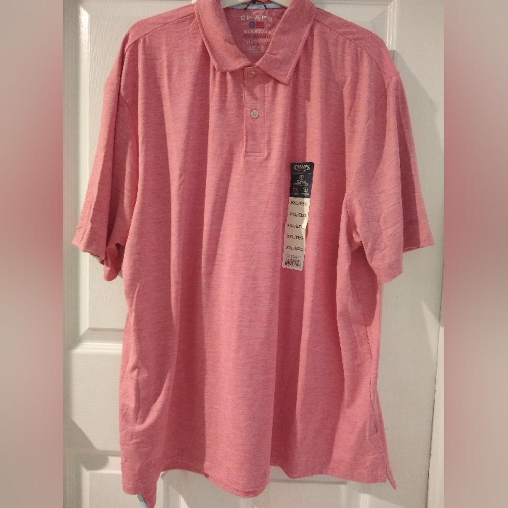 Chaps Moisture Wicking Polo Pink 2XL